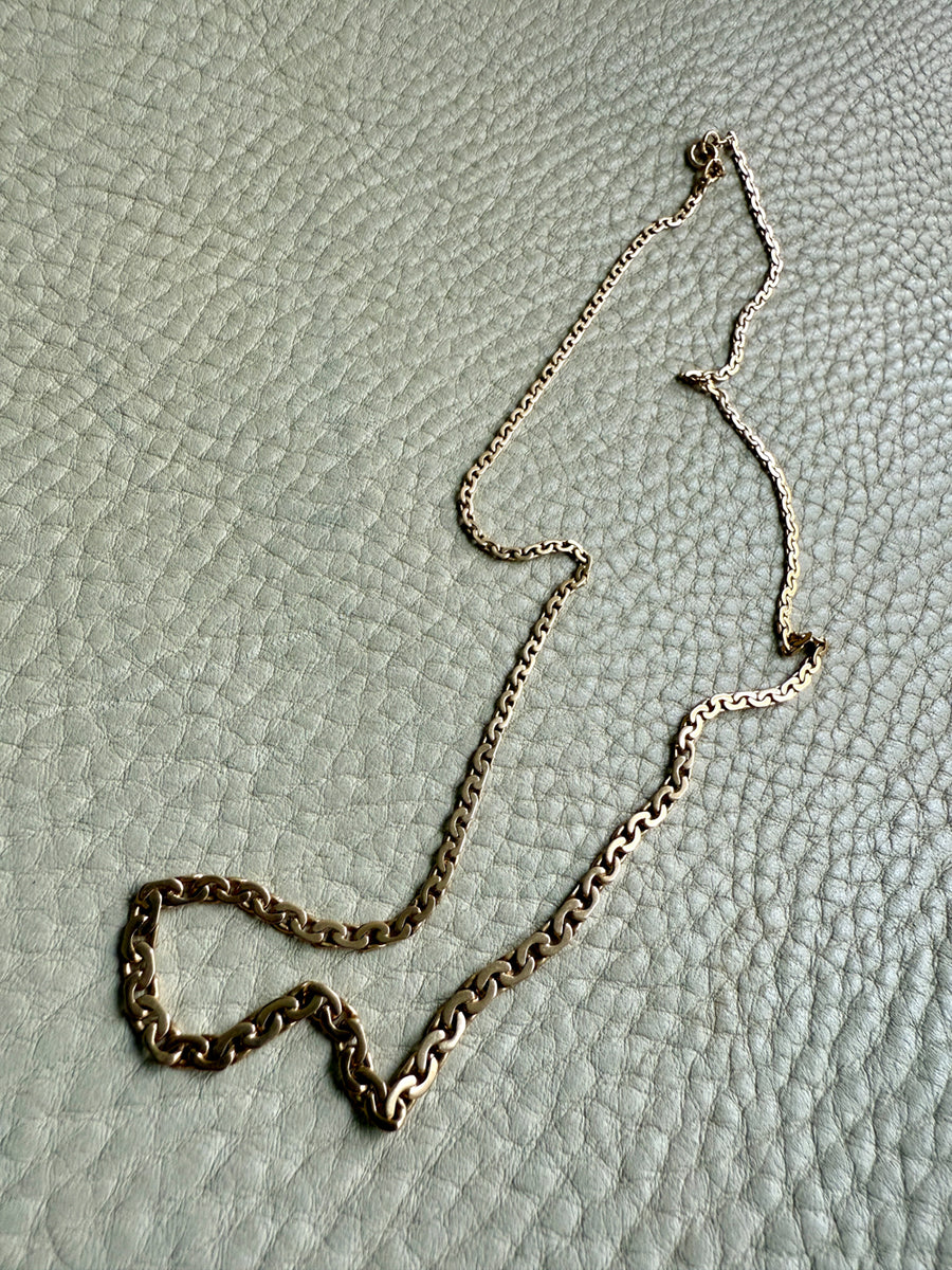 Vintage 18k gold Virola Link Necklace - Graduated width - 17.4 inch length