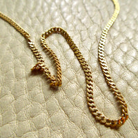 Scandinavian Vintage 18k Gold Pressed Curb Chain – 18.25 Inch Length