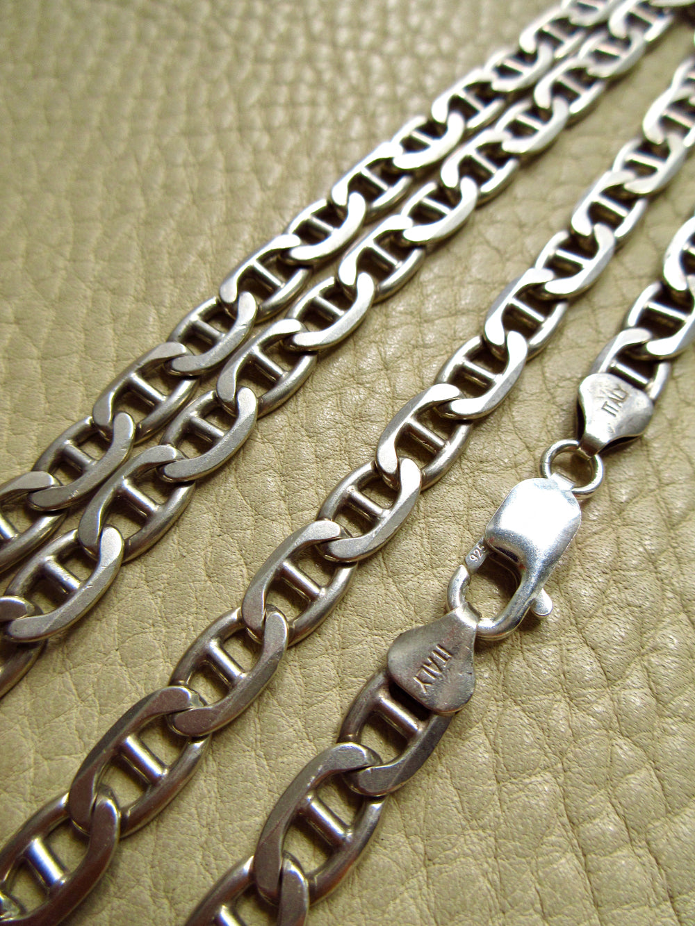 Vintage Italian Sterling Silver Mariner Link Chain – 31.25 Inch Length
