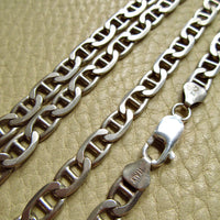 Vintage Italian Sterling Silver Mariner Link Chain – 31.25 Inch Length