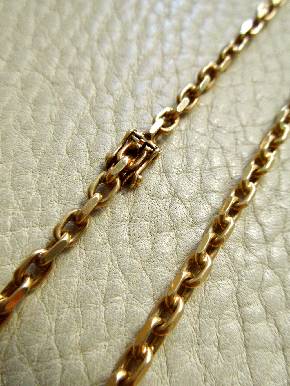 Chunky Vintage Danish 14k Gold Biker Link Chain Necklace – 17.7 Inch Length
