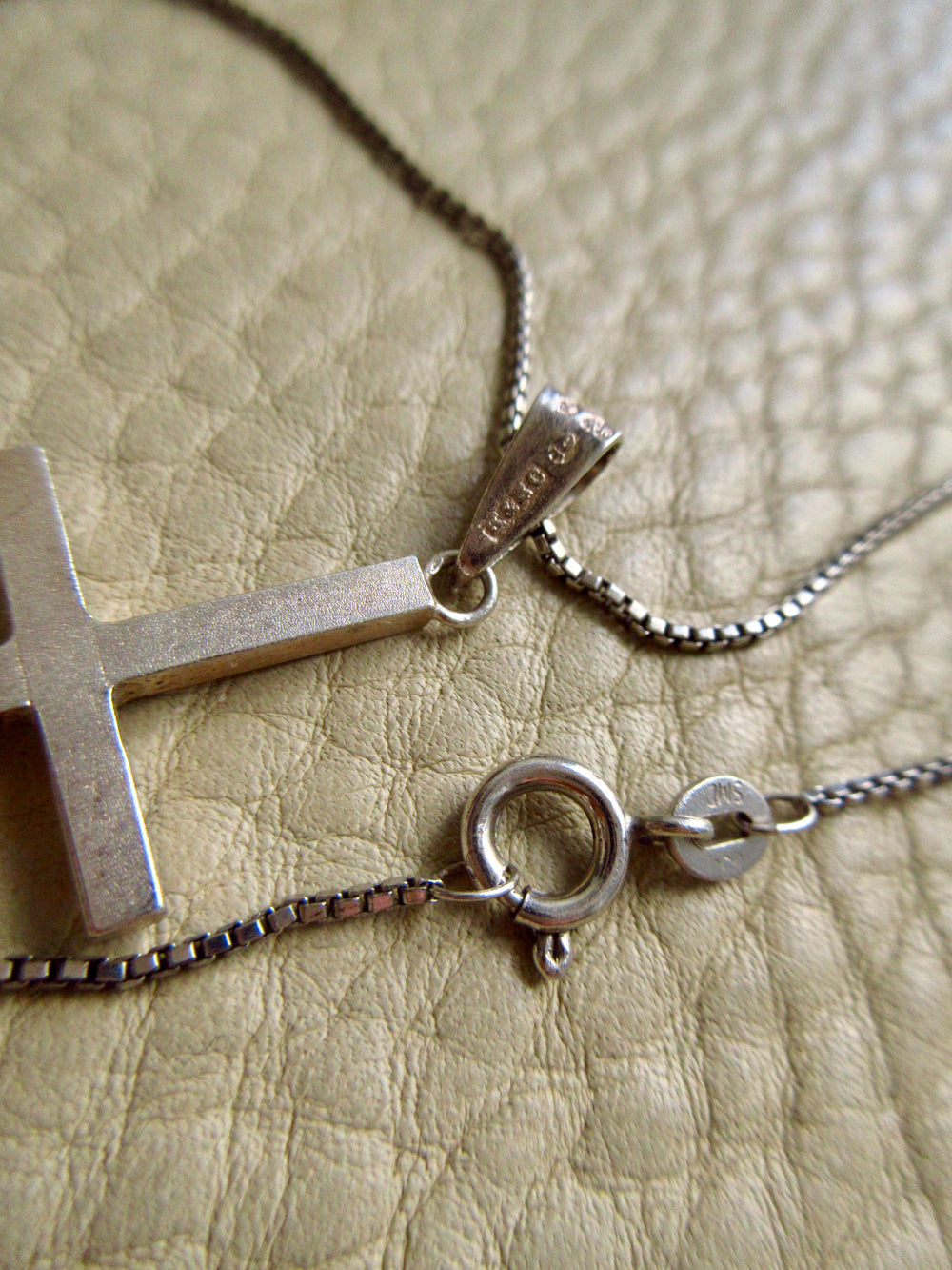 Swedish Vintage Cross Pendant with Silver Chain – 18.25 inch length
