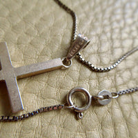 Swedish Vintage Cross Pendant with Silver Chain – 18.25 inch length