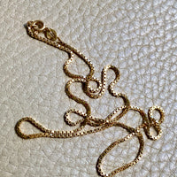 Vintage box link gold chain necklace - 16.5 inches of 18k gold