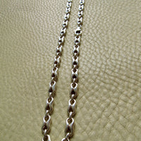 Vintage UK Sterling Silver Puffy Figure-8 Link Necklace 36g – 18 Inch Length