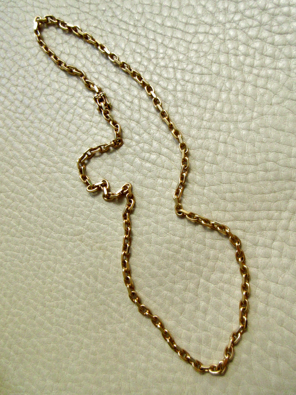 Chunky Vintage Danish 14k Gold Biker Link Chain Necklace – 17.7 Inch Length