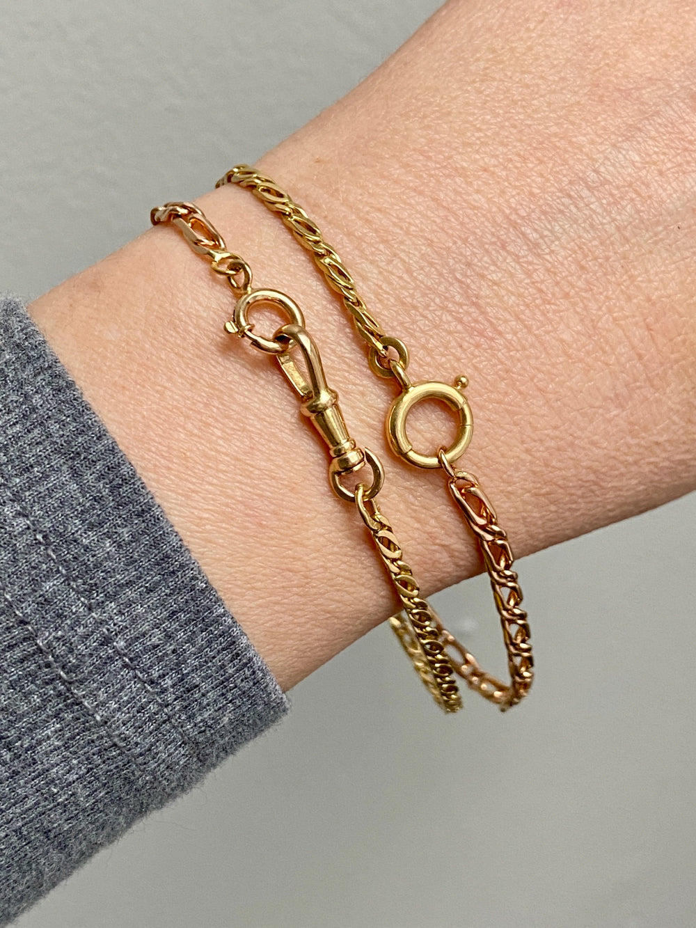 Swedish Vintage Watch Chain - bracelet or necklace extender in 18k gold - 9.25 inch length