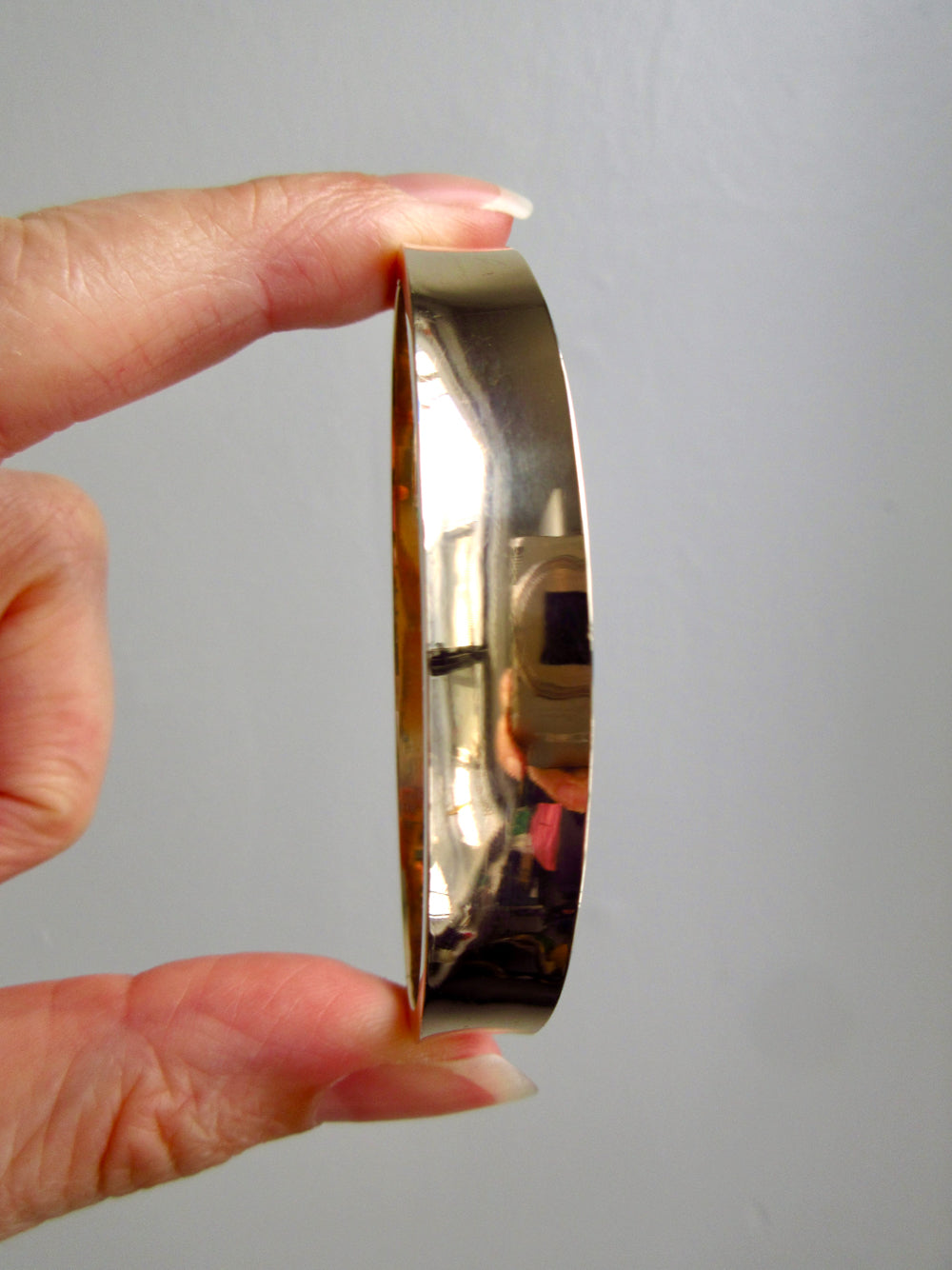 1960s era Vintage Danish 14k Gold Hinged Bangle Bracelet – 7 inch Interior Circumference