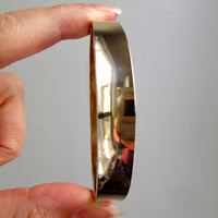 1960s era Vintage Danish 14k Gold Hinged Bangle Bracelet – 7 inch Interior Circumference