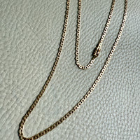 Long 18k Gold Vintage Virola Link Necklace - 21.8 inch length