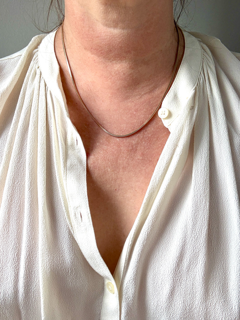 Vintage Snake Chain Necklace 14k Gold – 18.5 Inch Length