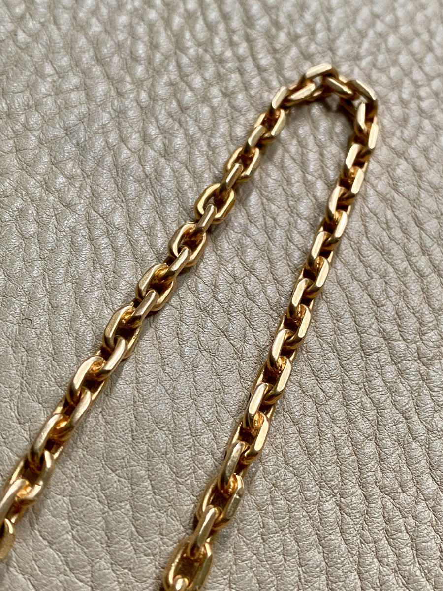 AMAZING 18k gold biker link necklace! - made in Köping, Sweden - 17 inch length