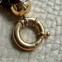 Vintage Italian Multi-Strand Garnet Bracelet with 18k Gold Bolt Clasp - Size 7-7.25 inch