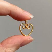 23k and 18k gold Swedish handmade heart pendant - early 20th century era