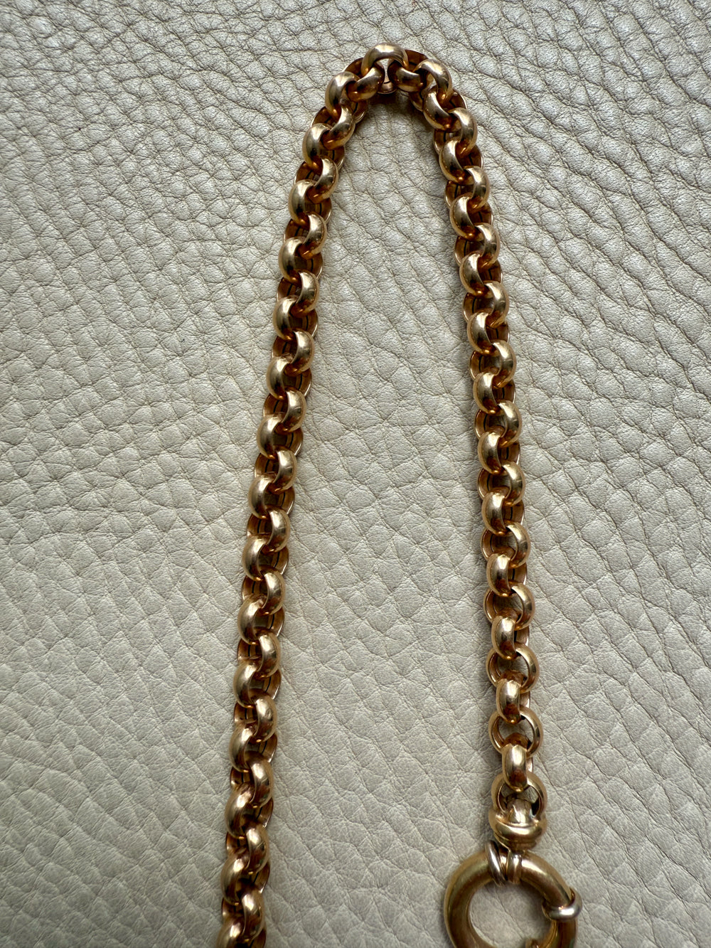 Chubby! 18k Gold Rolo Link Necklace with Large Bolt Clasp - 17.8 inch length