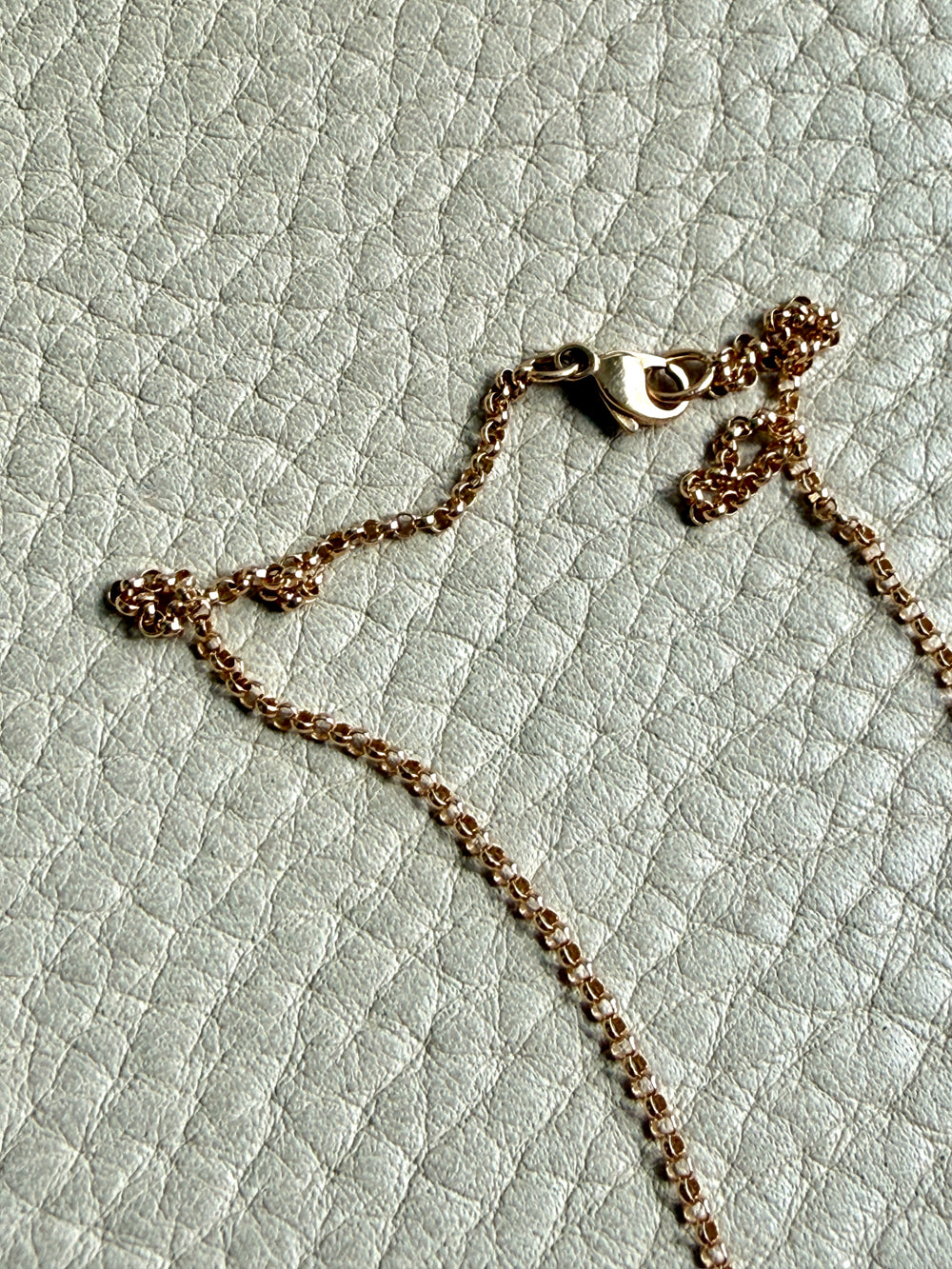 Crystal Quartz Pendant Rolo Link Necklace in 18k Gold - 16.7 inch length