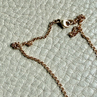 Crystal Quartz Pendant Rolo Link Necklace in 18k Gold - 16.7 inch length