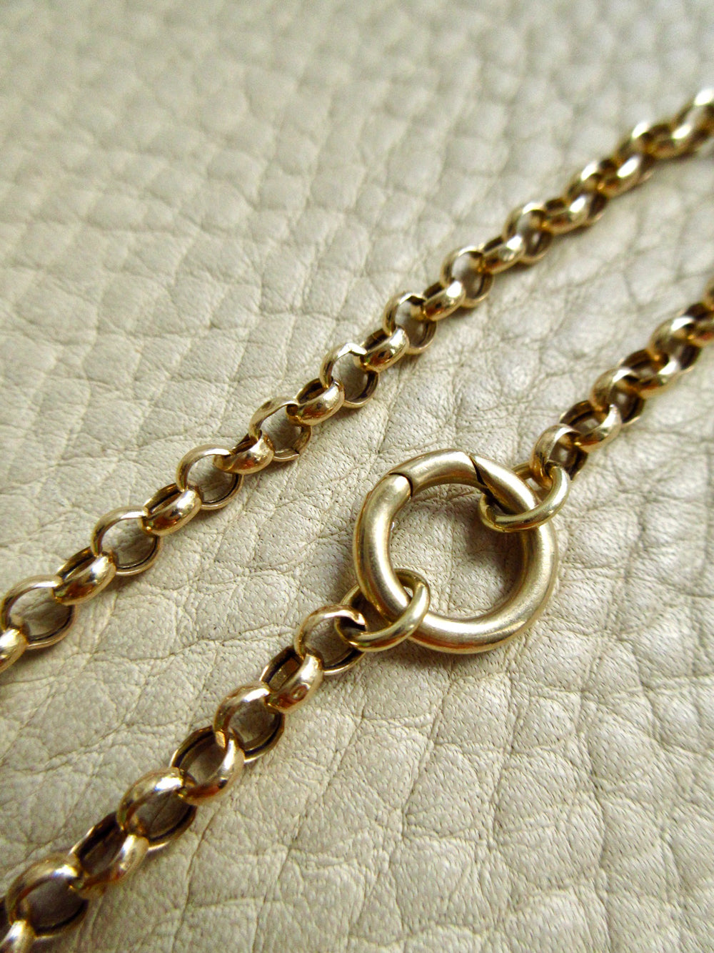 Vintage 14k Gold Rolo Chain Bracelet with Push Clasp – 6.7 Inch Length