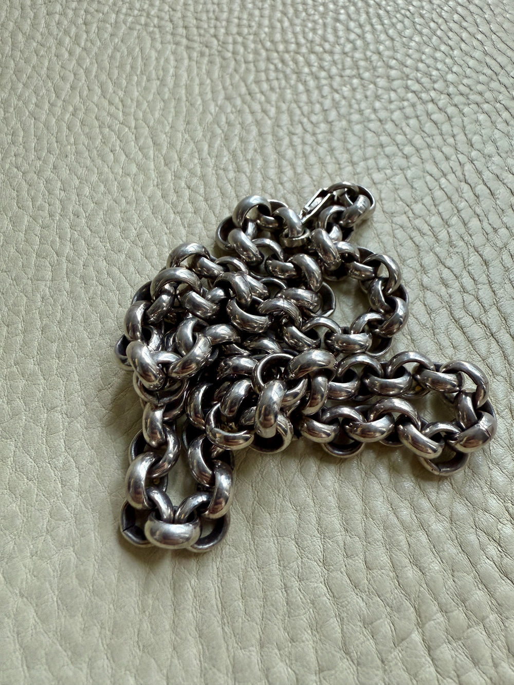 QUITE A ROLO! Chubby 91 gram Silver Rolo Link Necklace with - 19.9 inch length