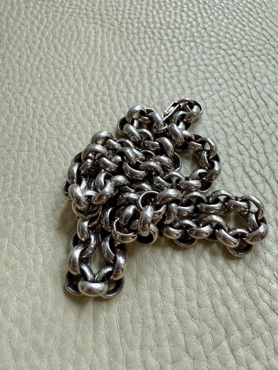 QUITE A ROLO! Chubby 91 gram Silver Rolo Link Necklace with - 19.9 inch length