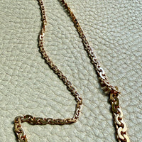 Early to Mid 20th Century era 18k gold Virola Link Necklace - Graduated width - 27.5 inch length