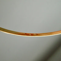 Skinny 18k Gold Vintage Oval Bangle - 8.5 inch interior circumference