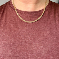 Signed Vintage Tight Curb Link Necklace 18k Gold – 18.5 Inch Length