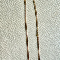 1920s era Pressed Curb Link Chain Necklace in 18k Gold - 20.1 inch length
