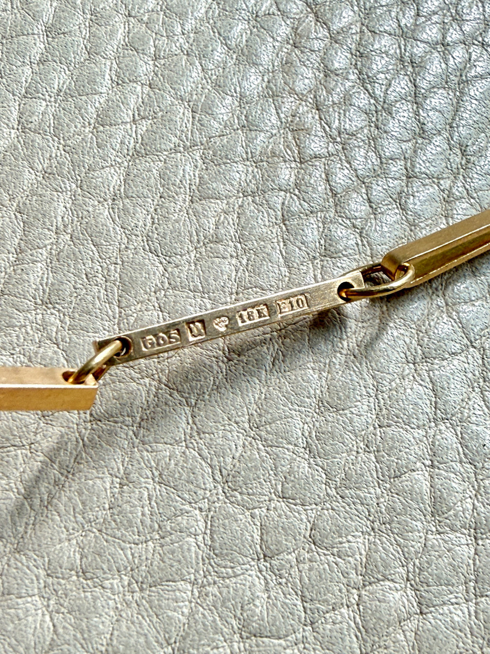 1979 Signed Swedish Vintage Bar Link Necklace 18k Gold, 29 gram – 20.5 Inch Length