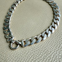 CHUNKY!! Sterling Silver Curb Chain Necklace - 20 inch length