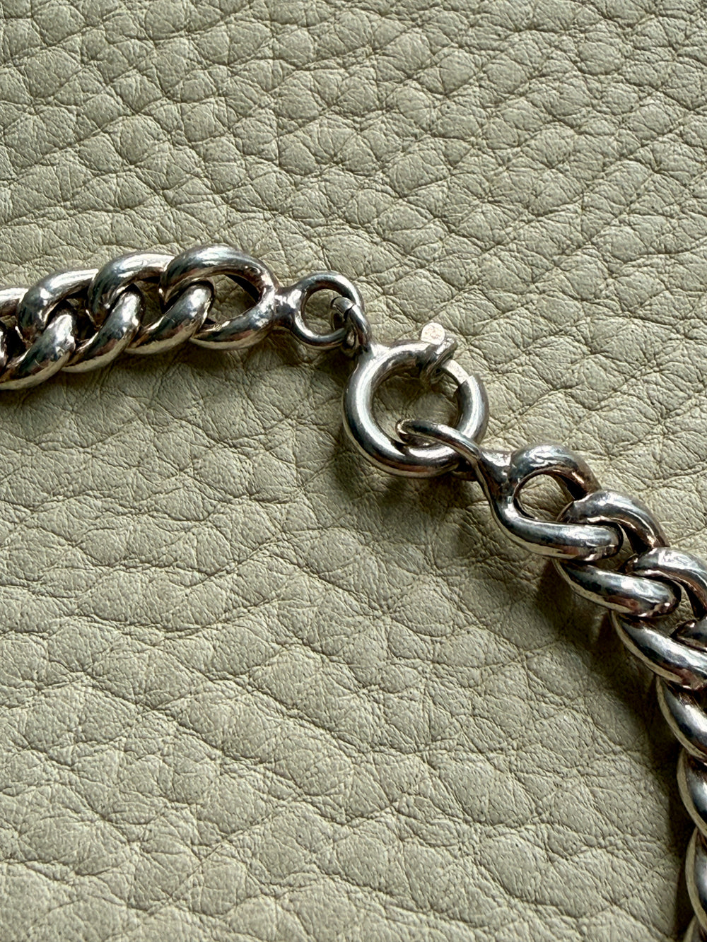 Midcentury Vintage Silver Chubby Curb Necklace - hollow links - 16.4 inch length