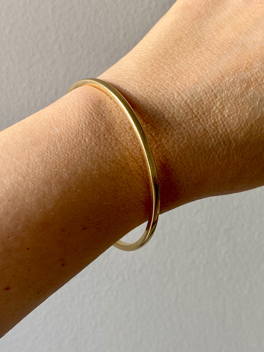 Vintage Scandinavian 14k solid gold bangle 1967-1973 - 8 inch interior circumference