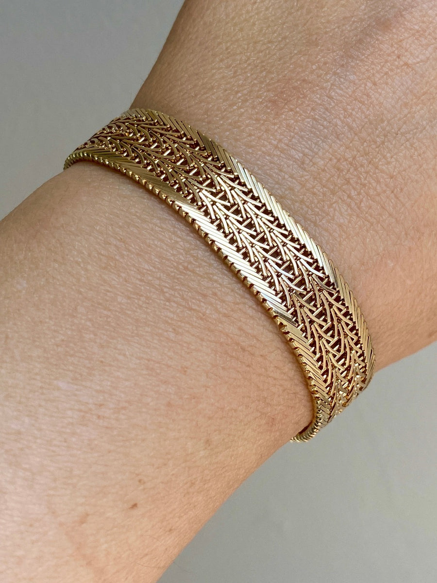 Phenomenal Danish link bracelet in 14k solid gold - by Jørn Arne Backhausen - 6.75 inch length