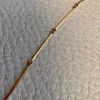 Dainty gold bar link necklace - 18k gold - 20.4 inch length - Swedish vintage 1954