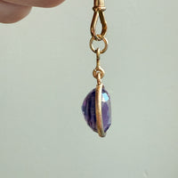 Vintage Scandi 18k gold Faceted Amethyst Pendant