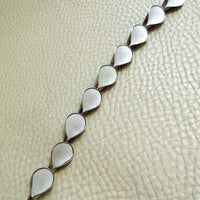 Vintage Norwegian Silver and White Enamel Shell Link Bracelet – 7.75 Inch Length