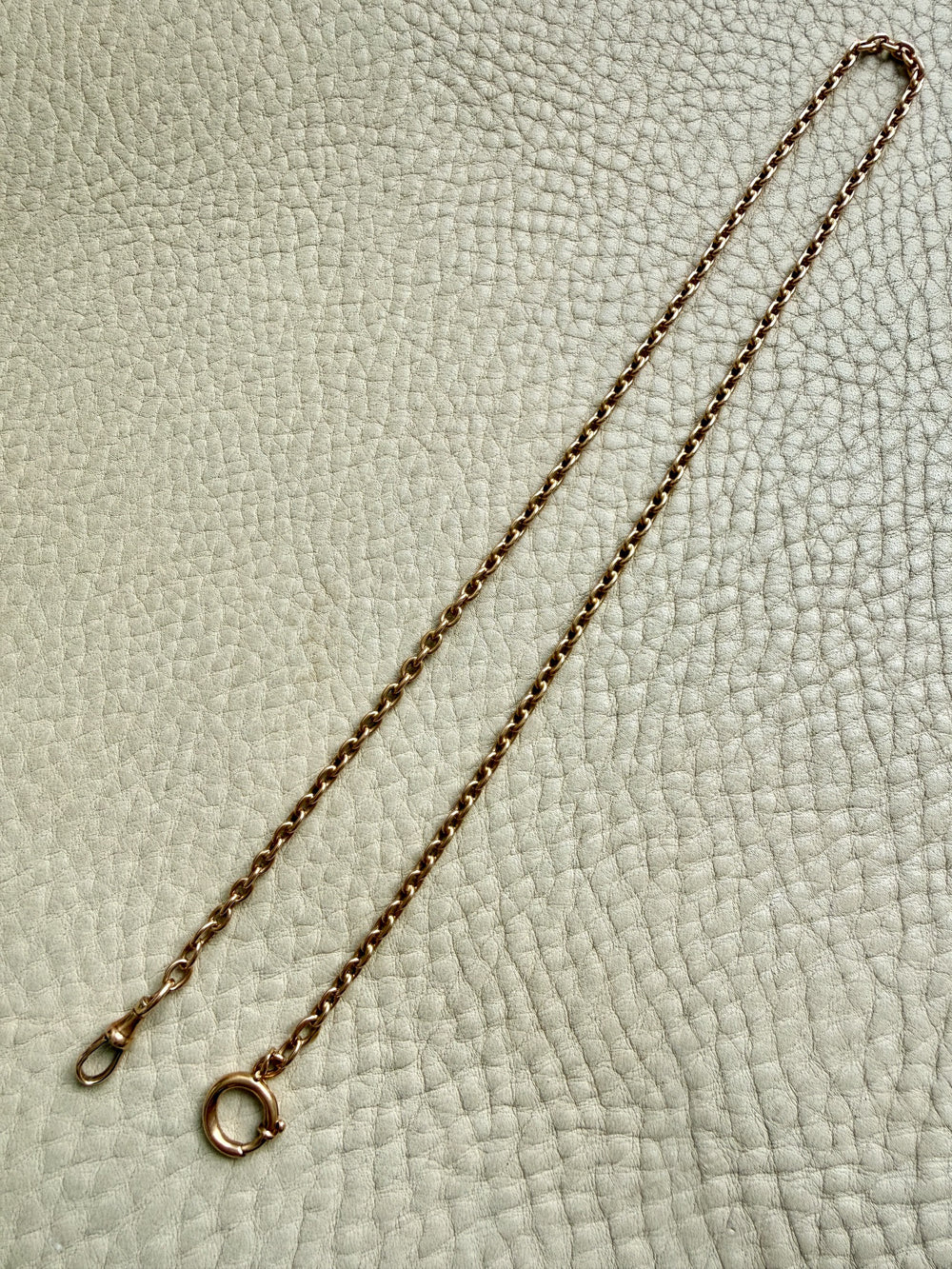 Antique Swedish 18k Gold Oval Link Watch Chain Necklace – 17.25 Inch Length