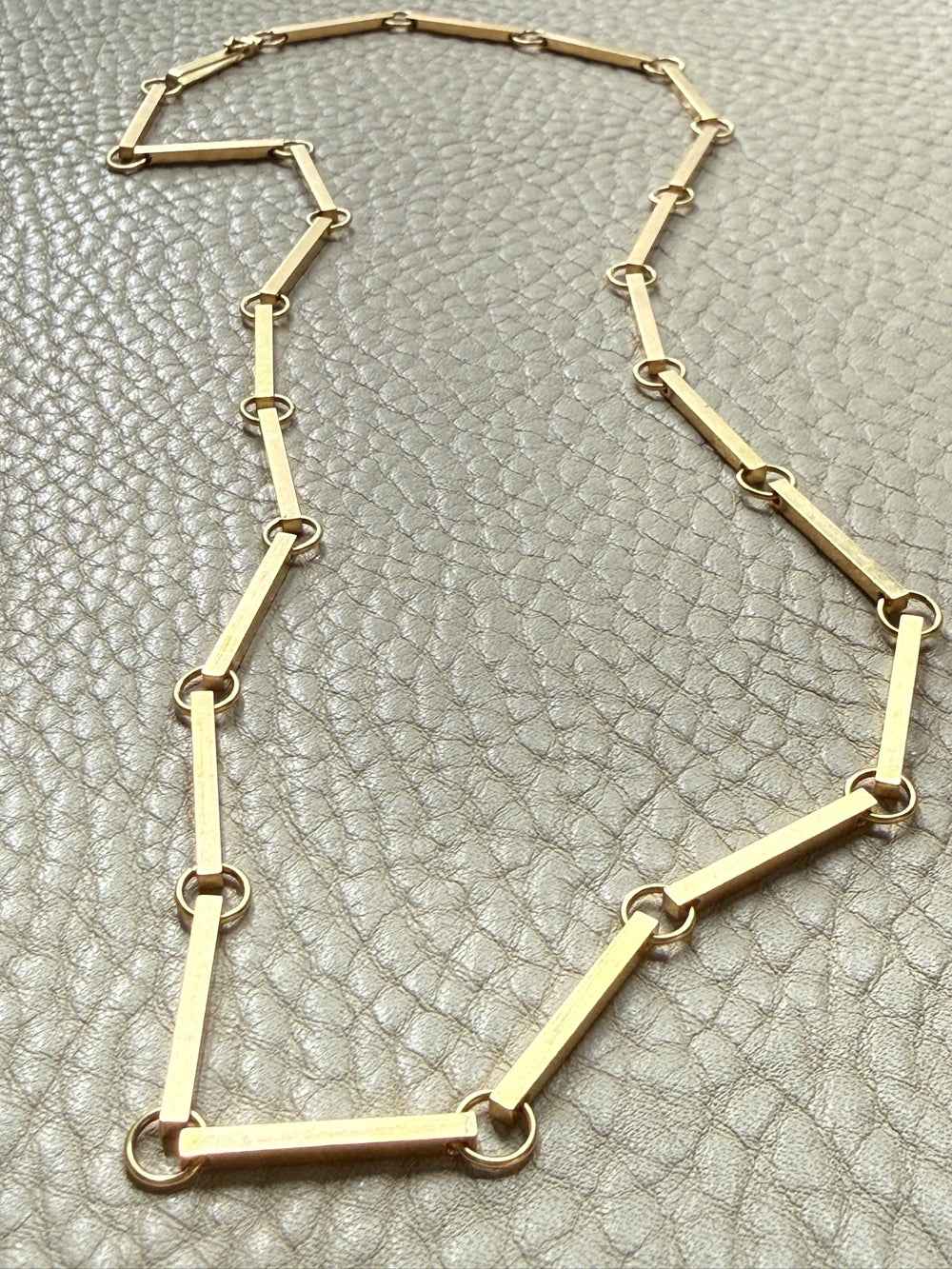 1979 Signed Swedish Vintage Bar Link Necklace 18k Gold, 29 gram – 20.5 Inch Length