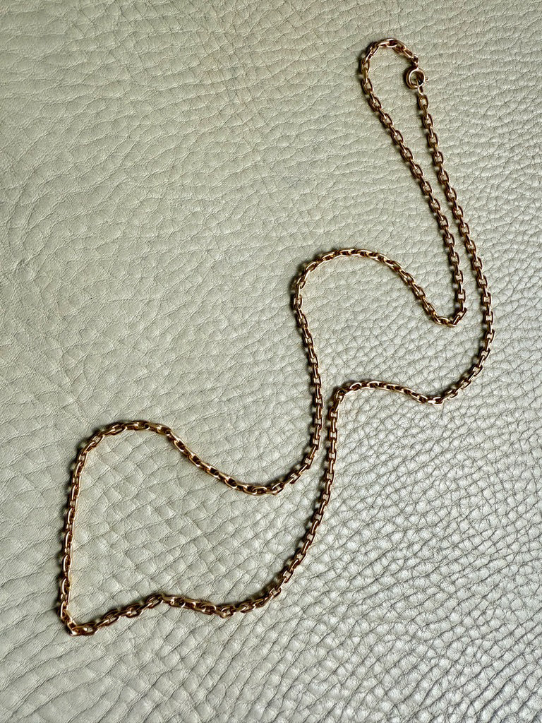 1926 Gothenburg, Vintage 18k Gold Biker Link Chain Necklace - 24 inch length