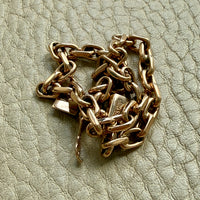 1960s era Vintage Danish 14k Gold Biker Chain Bracelet – 7.75 Inch Length
