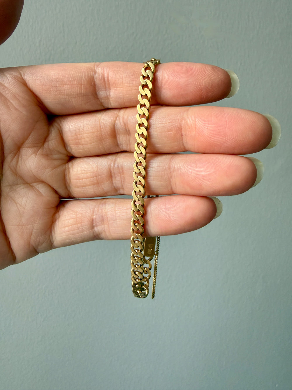 1930 Swedish Vintage Gold Curb Link Bracelet 18k Gold – 8 Inch Length