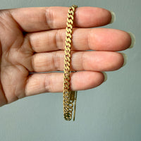 1930 Swedish Vintage Gold Curb Link Bracelet 18k Gold – 8 Inch Length