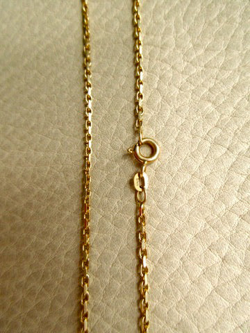 Danish Vintage 1.6mm Solid 14k Gold Biker Link Necklace – 24.75 Inch Length