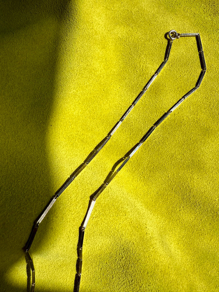 1984 Sterling Silver Butterfly Wing bar link Necklace BY ALTON - 24 inch length