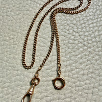 1905 Antique Swedish Curb Link Watch Chain necklace in 18k gold - 17.3 inch length