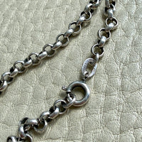Vintage Silver Rolo Link Necklace- 23.6 inch length