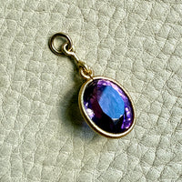 Vintage Scandi 18k gold Faceted Amethyst Pendant