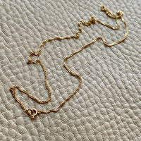 18k gold Singapore twist link necklace - 16.25 inch length