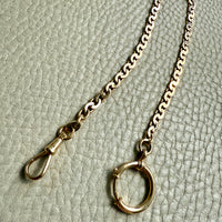 Dated 1930 18k Gold Virola Link Watch Chain Necklace Extender with Large Bolt Clasp - 10.25 inch length