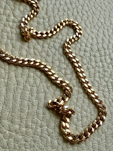 25 gram 18k Gold Chubby Curb Link Chain Necklace - Swedish Vintage - 19.5 inch length